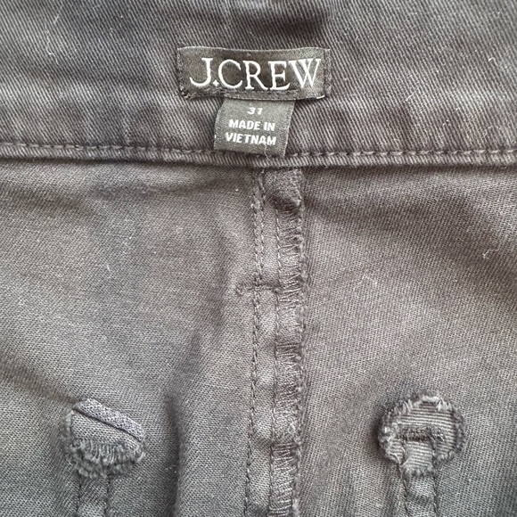 J Crew Black Wide Leg Patch Pocket Crop Pants Size 31 - Picture 6 of 9